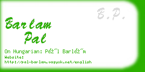 barlam pal business card